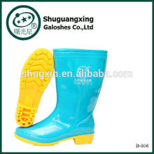 chaussures plates pour les femmes pvc bottes de pluie B-806